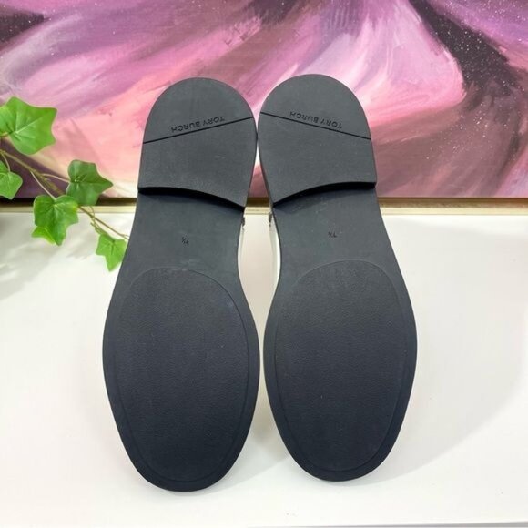 NWOB Tory Burch Double-T Croc Embossed Combat Boot in Blanc Size 7.5 - Picture 13 of 15